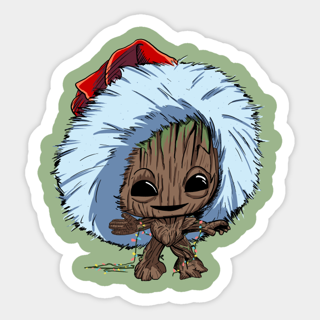 Christmas Groot - Christmas Groot - Sticker | TeePublic